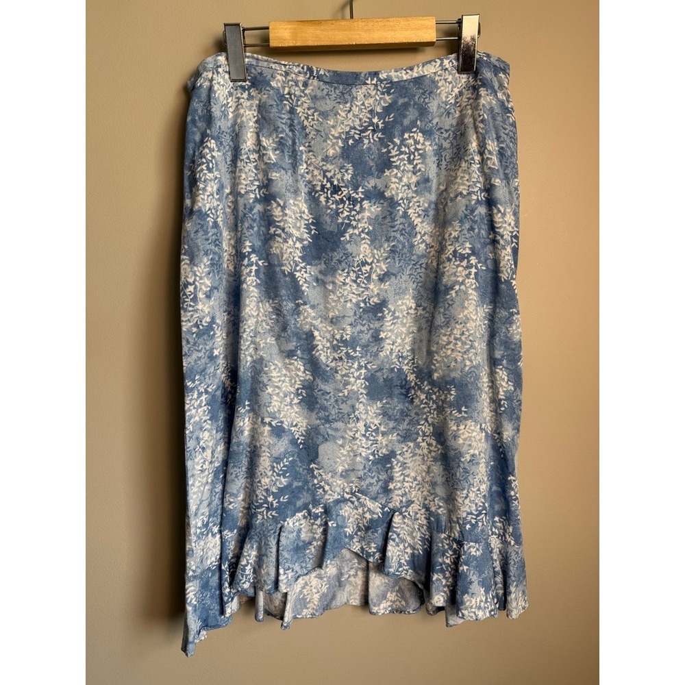 Emma James Floral Ruffle High Low Midi Skirt 12 Cottagecore Romantic Whimsical